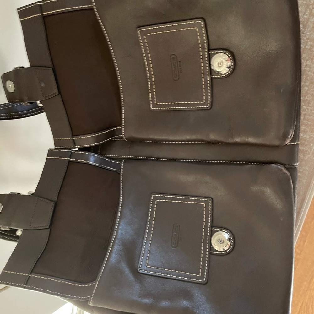 Brown leather large shoulder bag - Picture 13 of 13